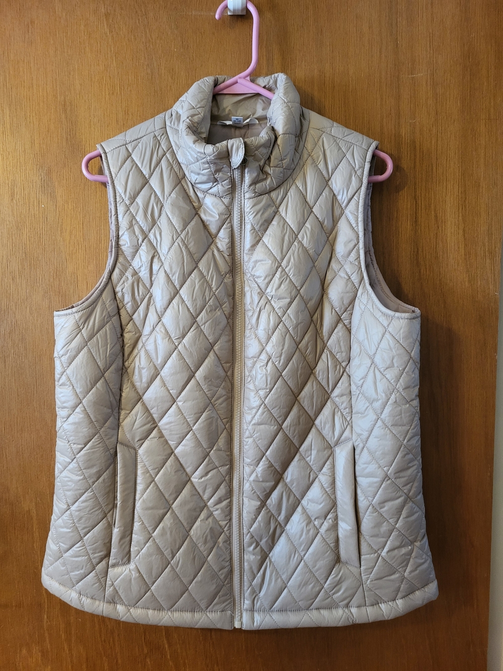 Quilted Sleeveless Puffer Vest - Cream